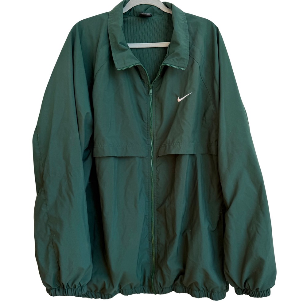 Nike Vintage Silver Tag Zip Windbreaker 3X Oversized Minimalist Swoosh Jacket